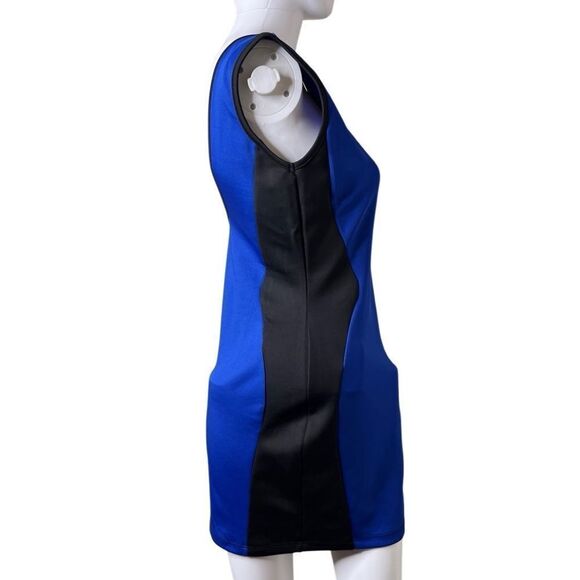 Agaci Sleeveless Mini Dress Blue and Black Size Large - Picture 3 of 4